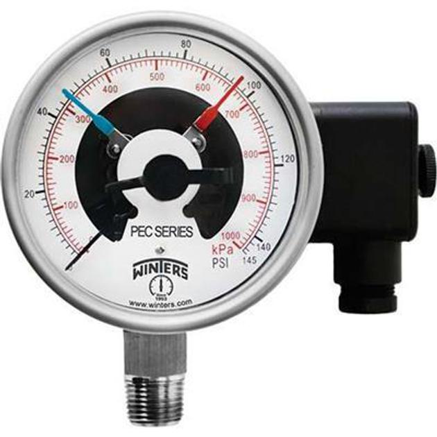 Pec Controls PEC Premium SS Press. Gauge w/ Electrical Contacts | Alpha Controls
